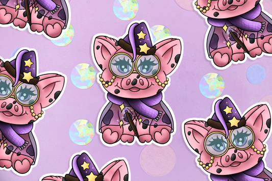 Witchy Pig Sticker & Kunstdruck Set