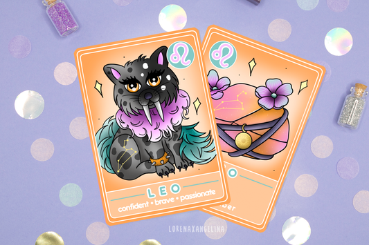 Zodiac Sign Leo Orakel Karte