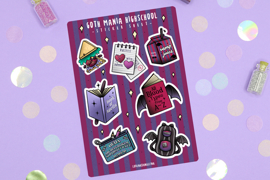 Goth Mania Highschool Sticker Sheet