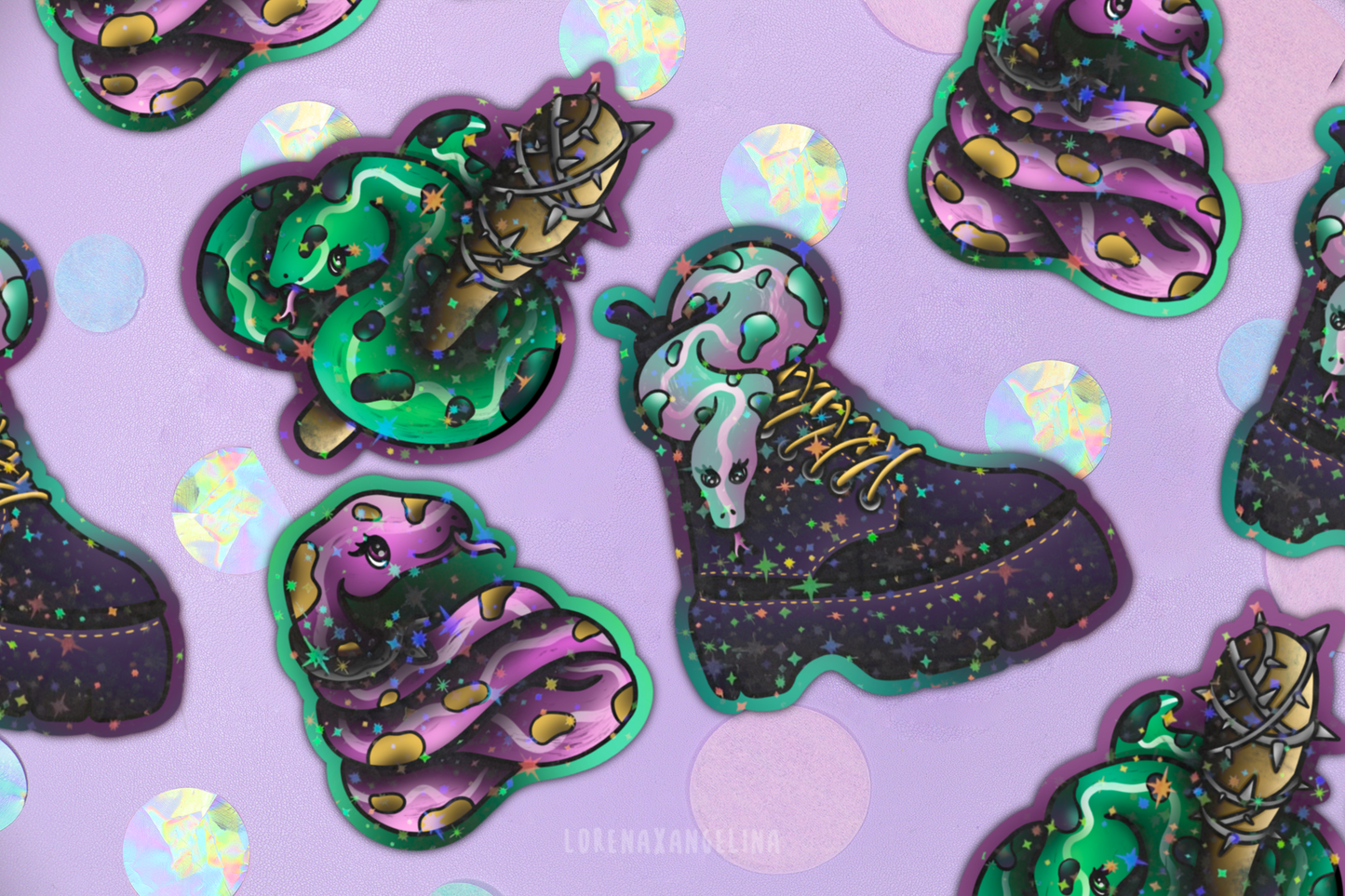 Medusa Snake Holographic Sticker Pack