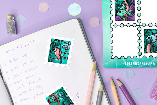 Ocean Stamps Mini Sticker Sheet