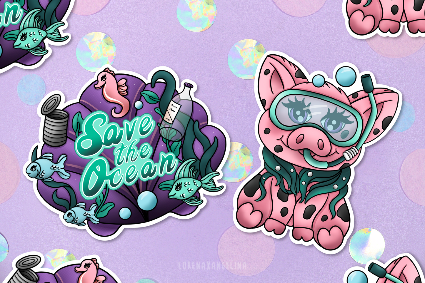 Save the Ocean & Ocean Pig Sticker Pack