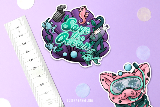 Save the Ocean & Ocean Pig Sticker Pack