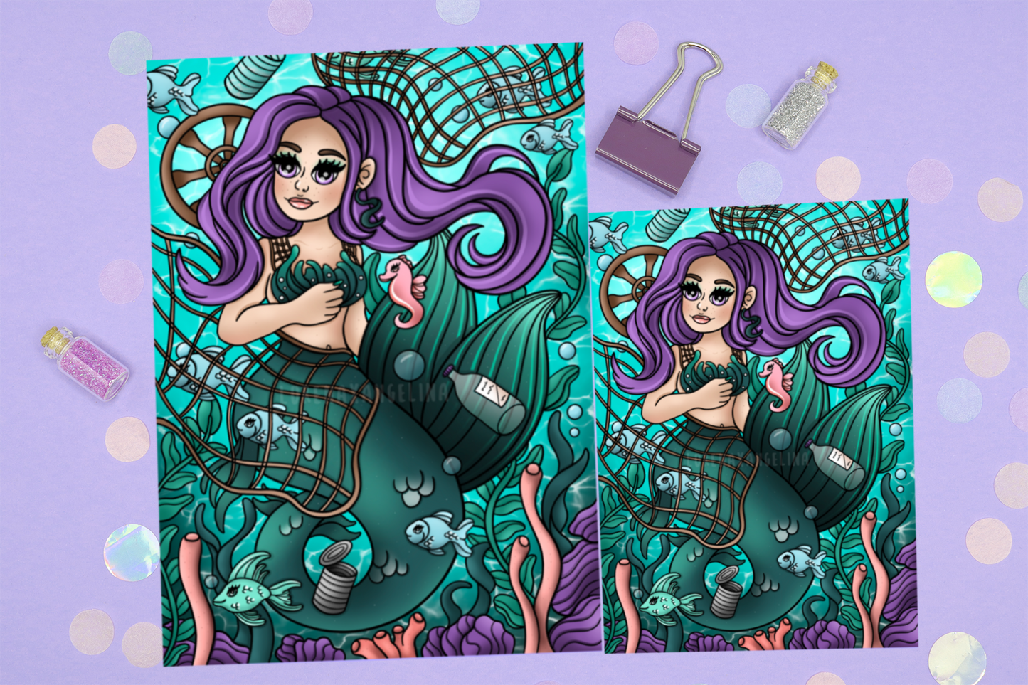 Seaweed Mermaid Art Print