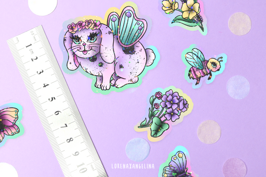 Spring Fairy Bunny Holographic Sticker Pack