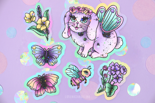 Spring Fairy Bunny Holographic Sticker Pack