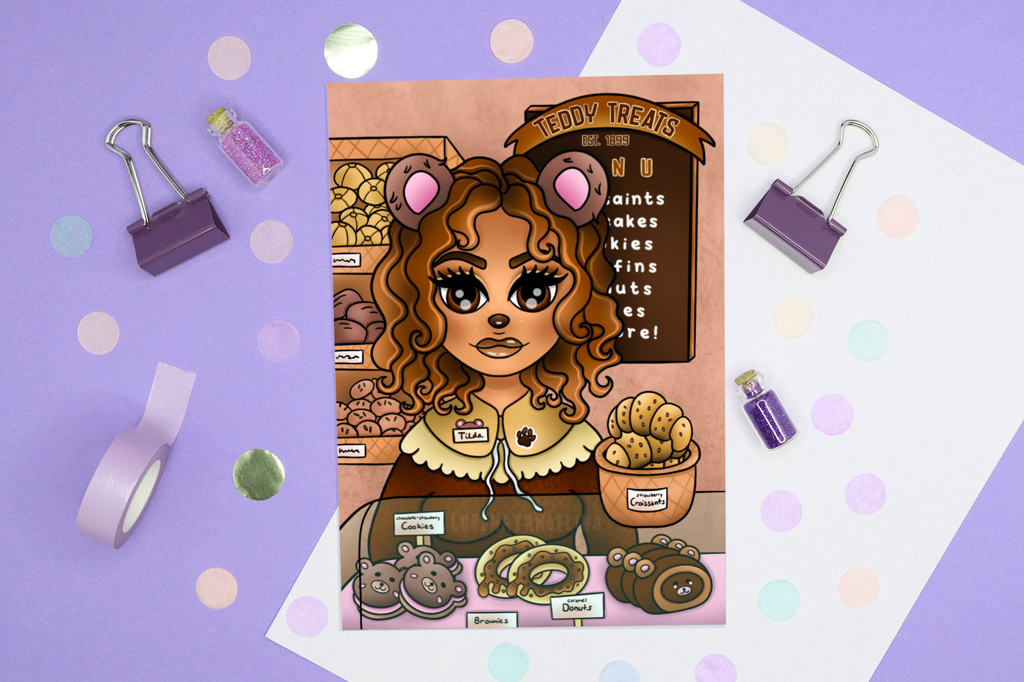 Teddy Bakery Girl Art Print