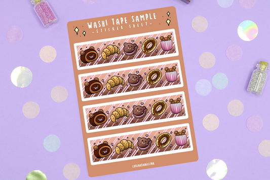 Teddy Bakery Washi Sticker Sheet