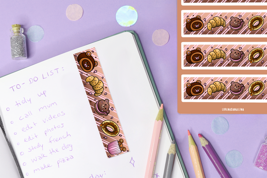 Teddy Bakery Washi Sticker Sheet