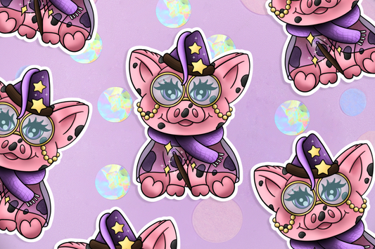 Witchy Pig Sticker & Art Print Set