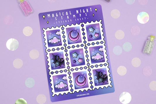 Magical Night Stamp Sticker Sheet