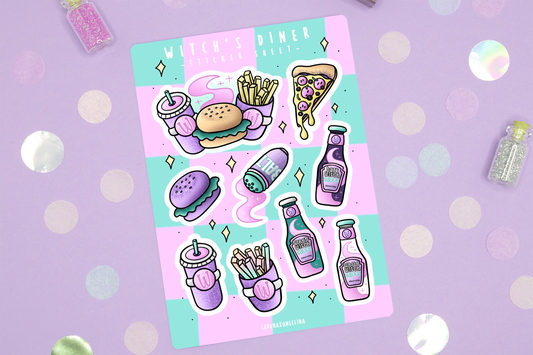 Witch's Diner Magic Food Sticker Sheet