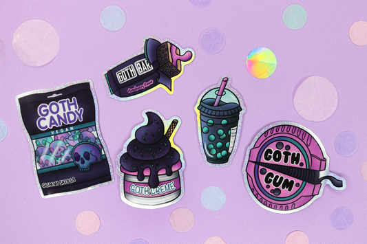 Goth Candy Holographic Glitter Sticker Pack