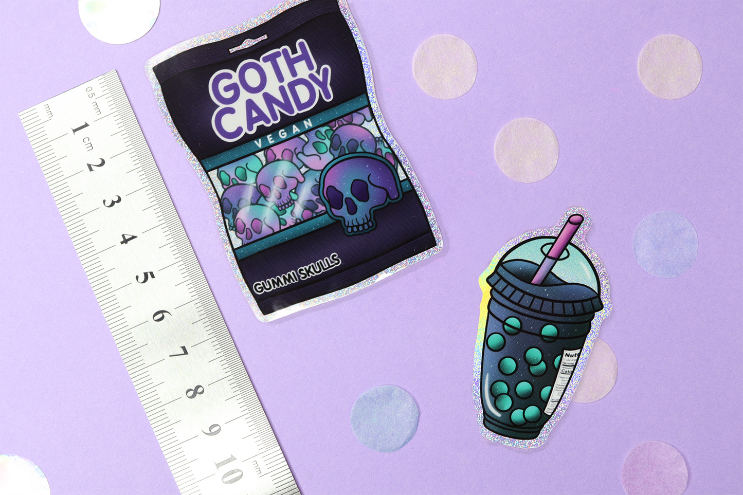 Goth Candy Holographic Glitter Sticker Pack