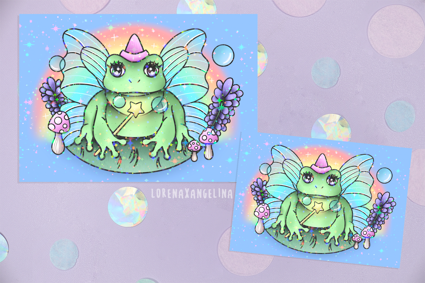 Fairy Frog Holographic Kunstdruck