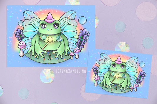 Fairy Frog Holographic Kunstdruck