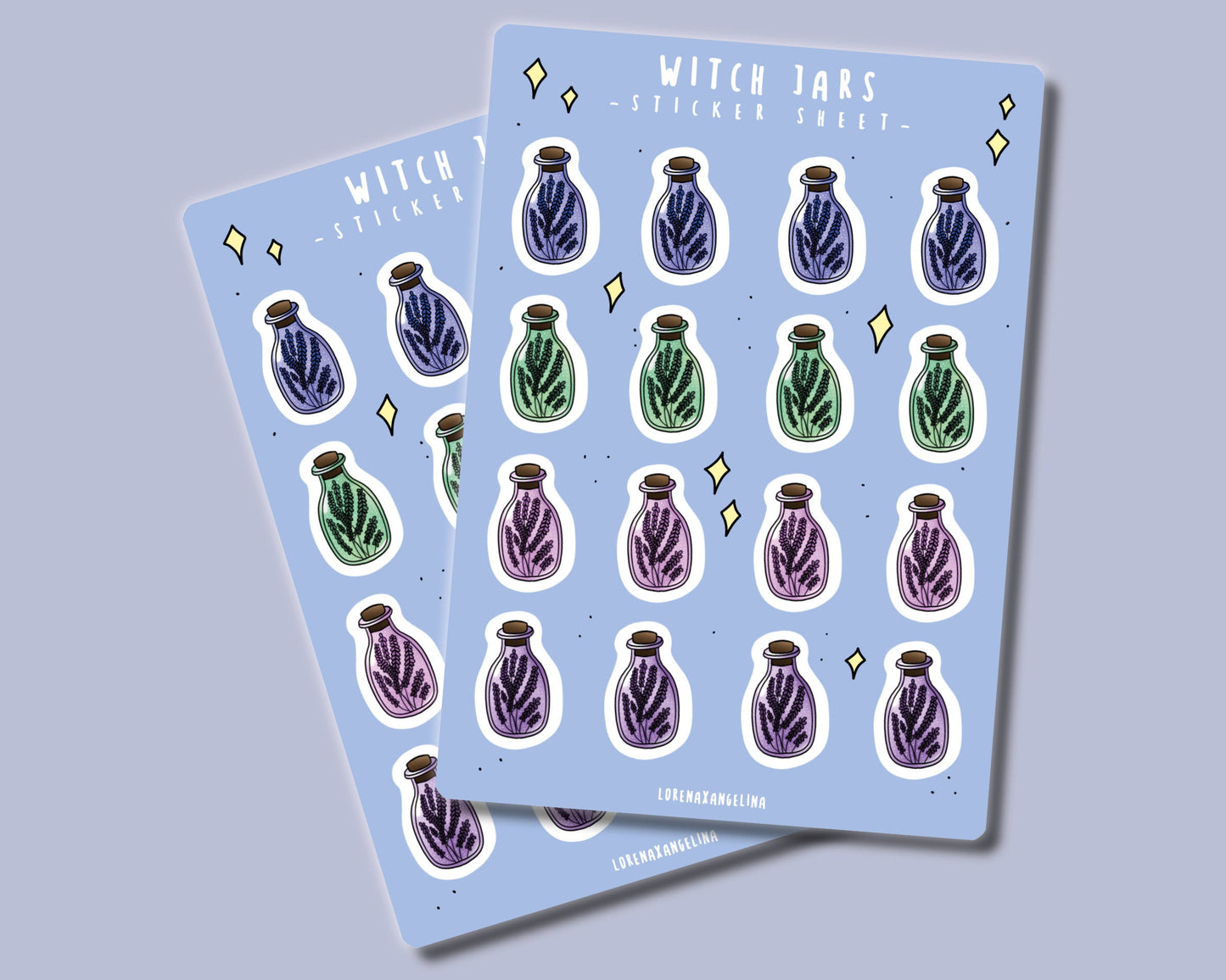 Pastel Witch Jars Sticker Sheet