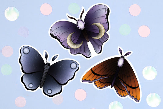 Mystical Moth Glitter Sticker Pack