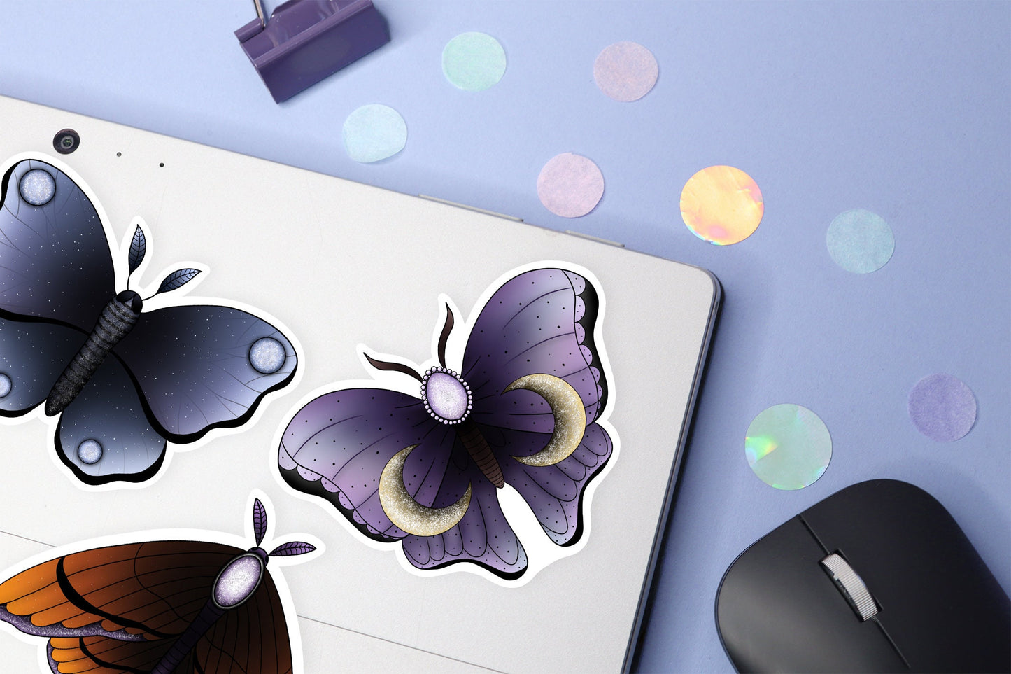 Mystical Moth Glitter Sticker Pack