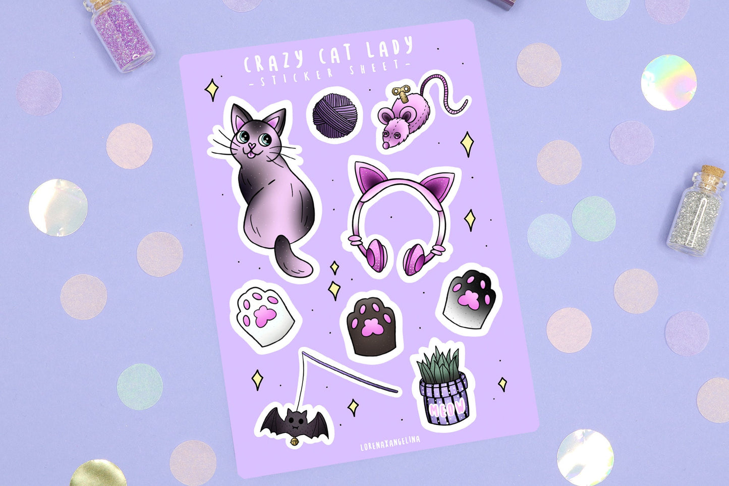 Crazy Cat Lady Sticker Sheet