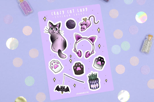 Crazy Cat Lady Sticker Sheet