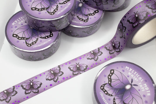 Purple Moth Foiled Washi Tape