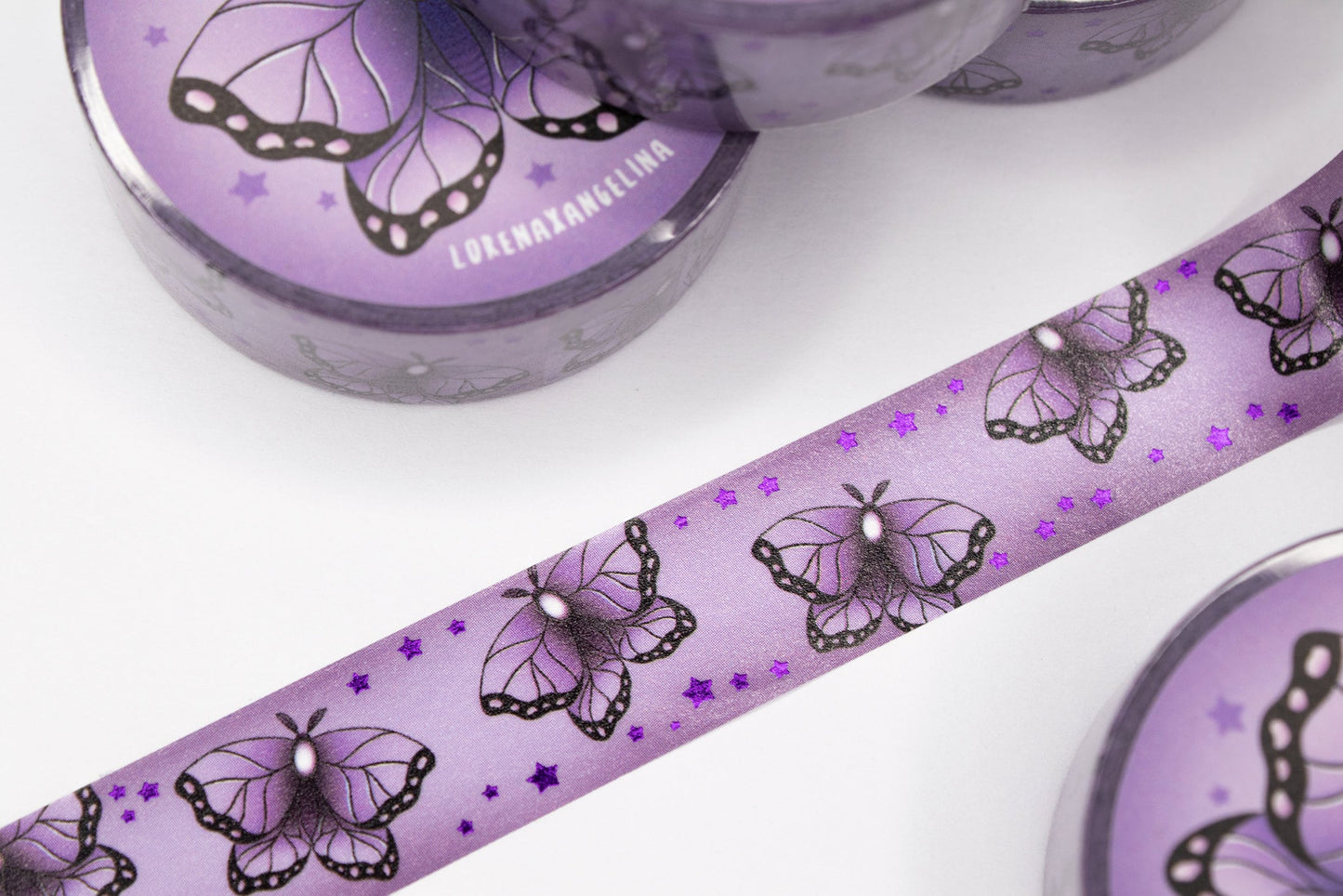 Purple Moth Foiled Washi Tape