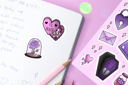 Happy Valentines Goth Sticker Sheet