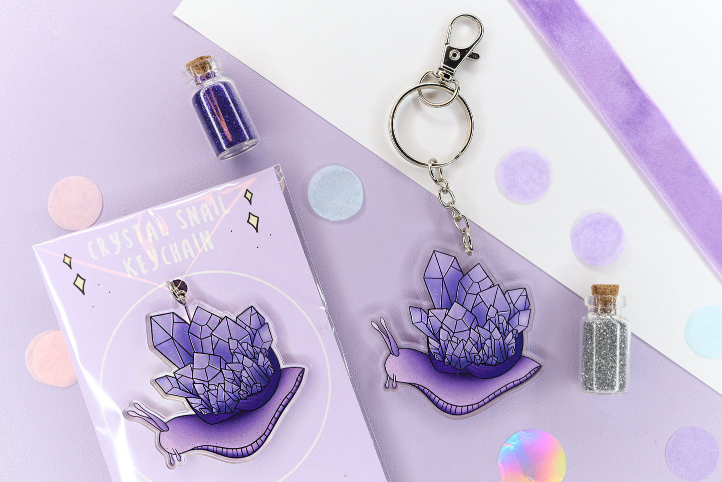 Crystal Snail Keychain