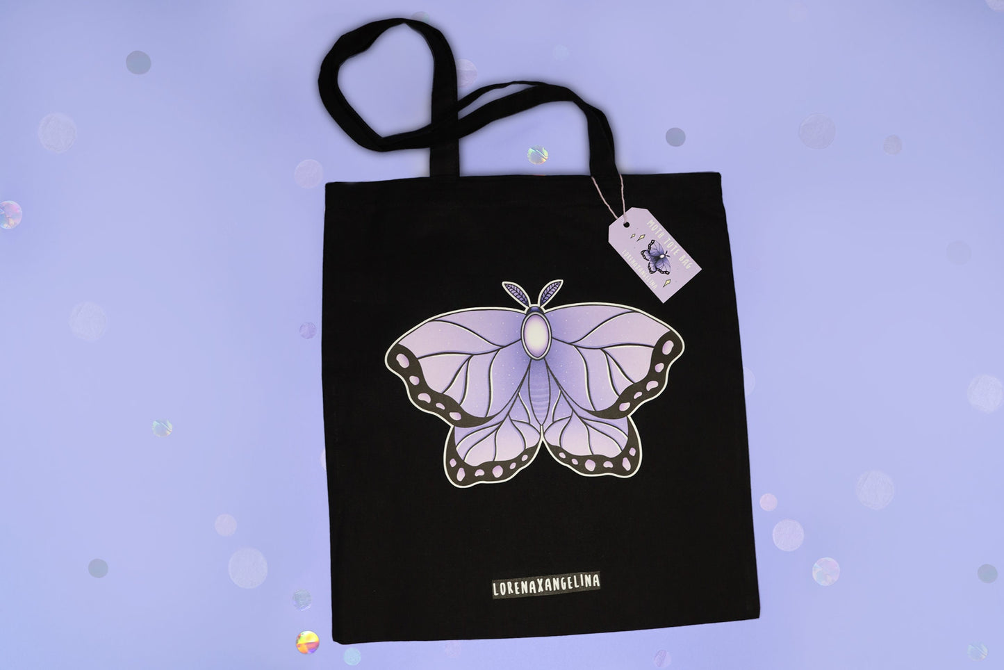 Purple Moth Organic Cotton Bag