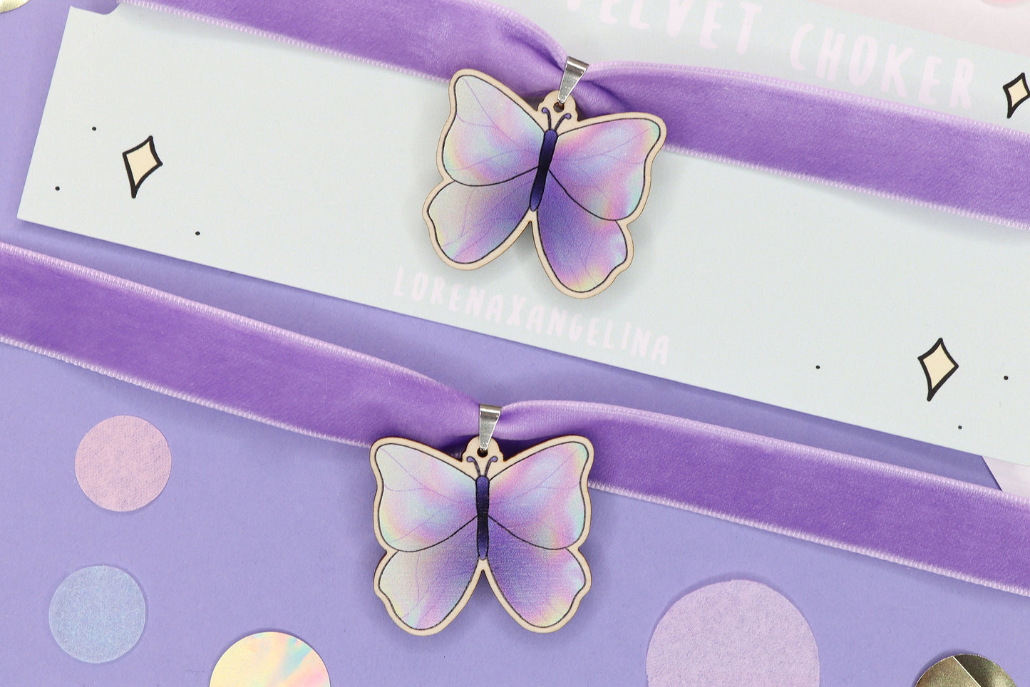 Fairy Butterfly Samt-Choker