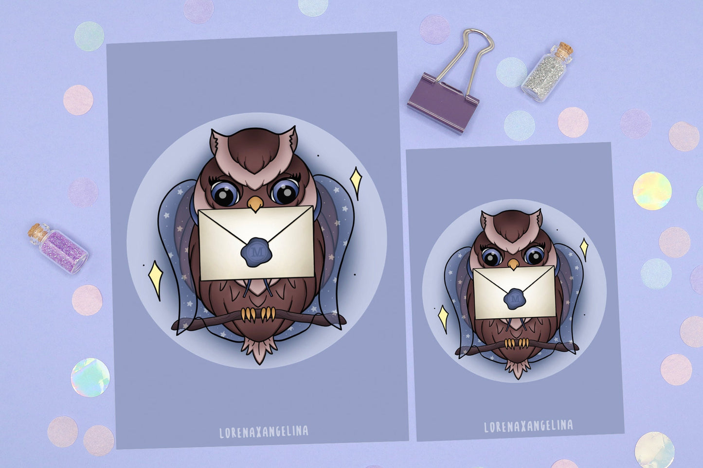 Snow Owl & Owl Mail Kunstdruck