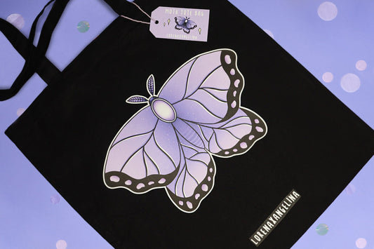 Purple Moth Bio-Baumwolltasche