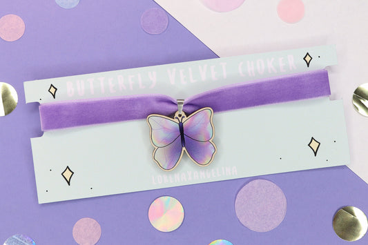 Fairy Butterfly Samt-Choker