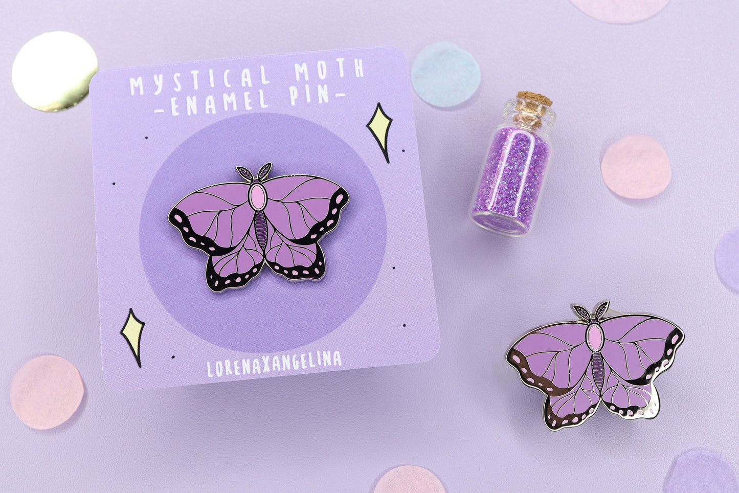 Purple Moth Enamel Pin