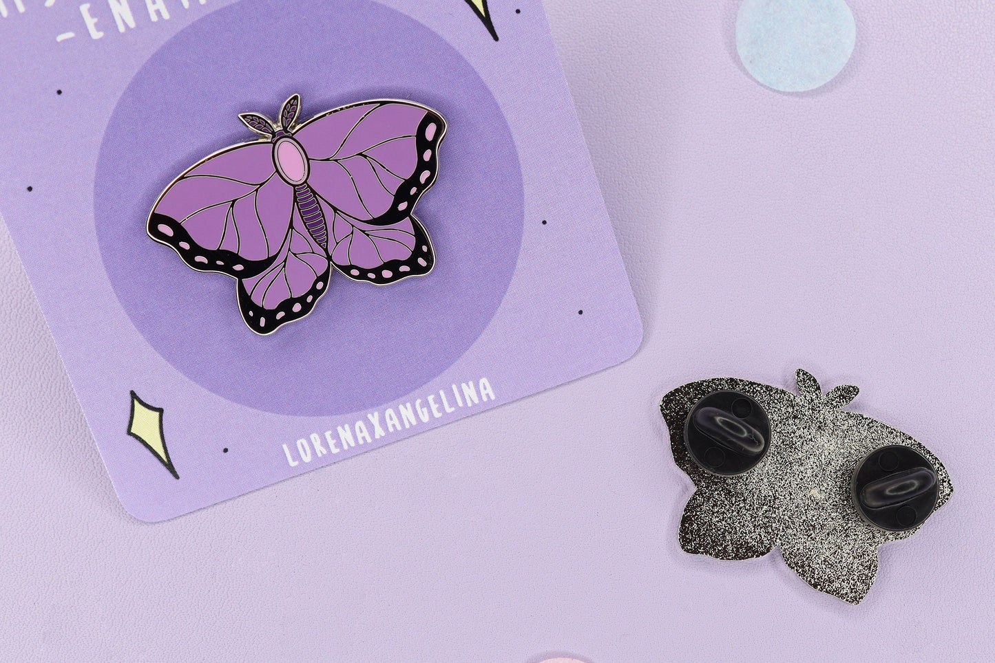 Purple Moth Enamel Pin