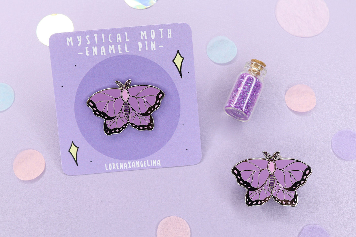 Purple Moth Enamel Pin