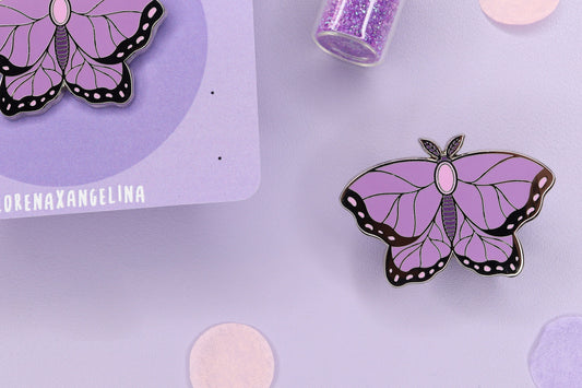 Purple Moth Enamel Pin
