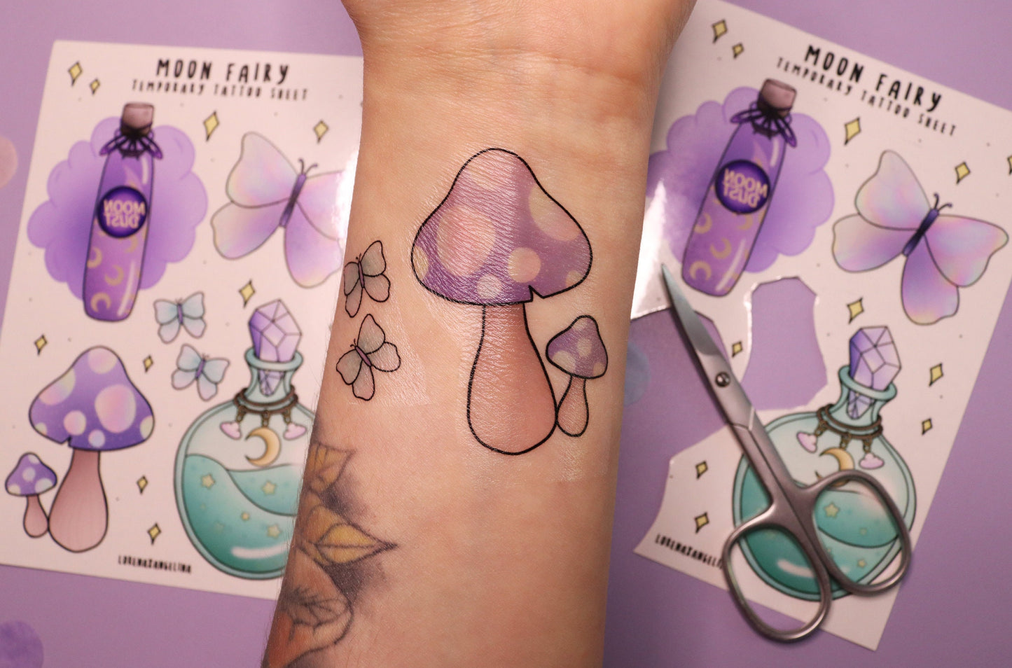 Moon Fairy Temporary Tattoo Sheet