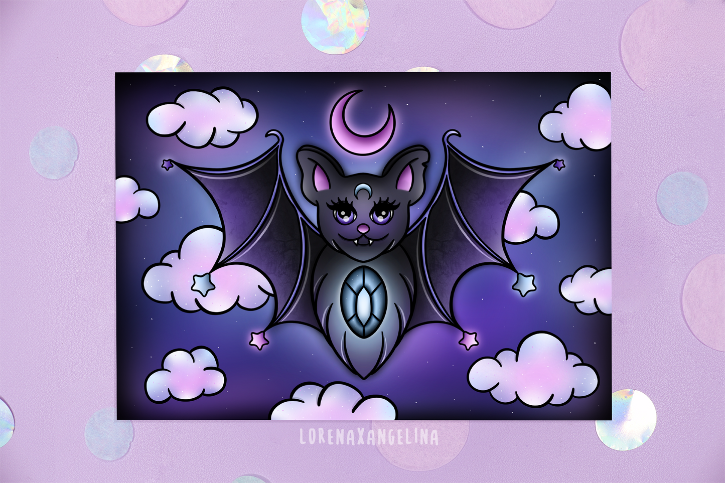 Magical Night Bat art print