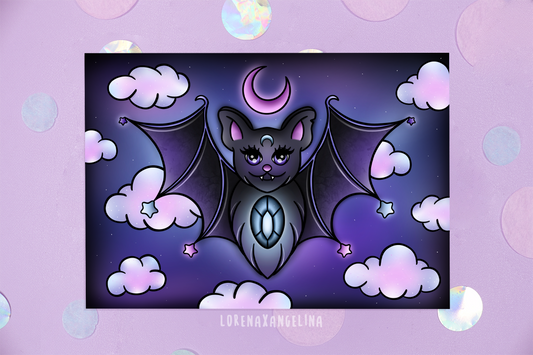 Magical Night Bat Kunstdruck