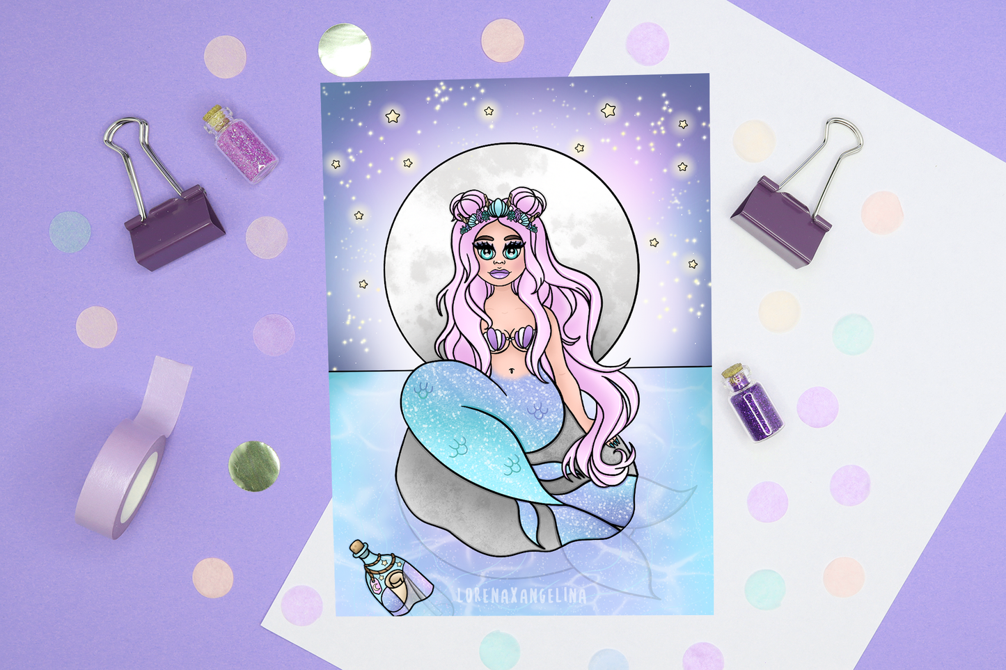 Galax-Sea Mermaid Art Print