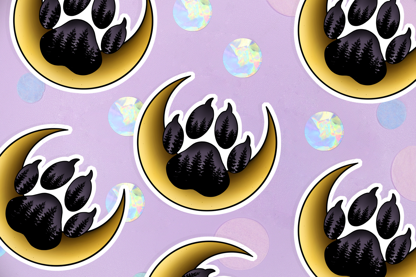 Moon Werwolf Paw Sticker