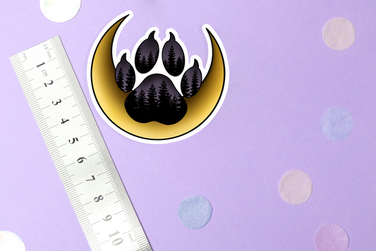 Moon Werwolf Paw Sticker