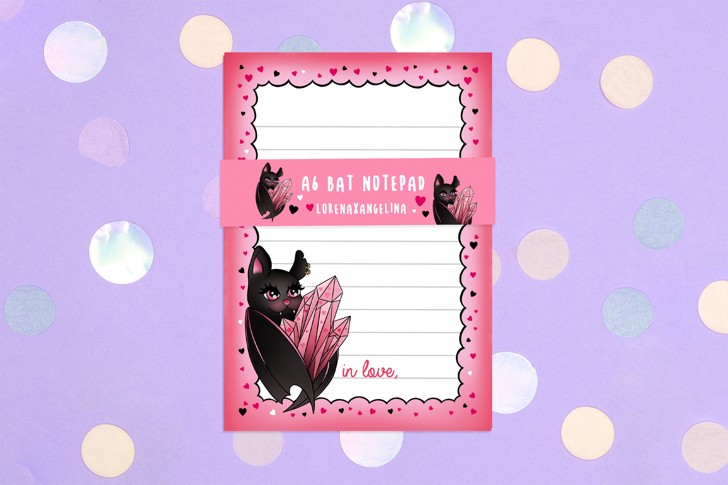 Crystal Bat notepad