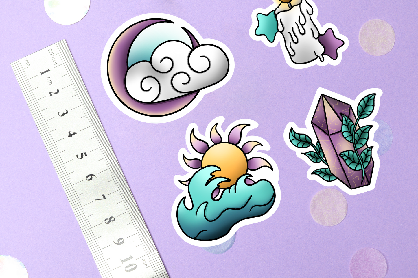 Astrology Witch Four Elements Sticker Pack