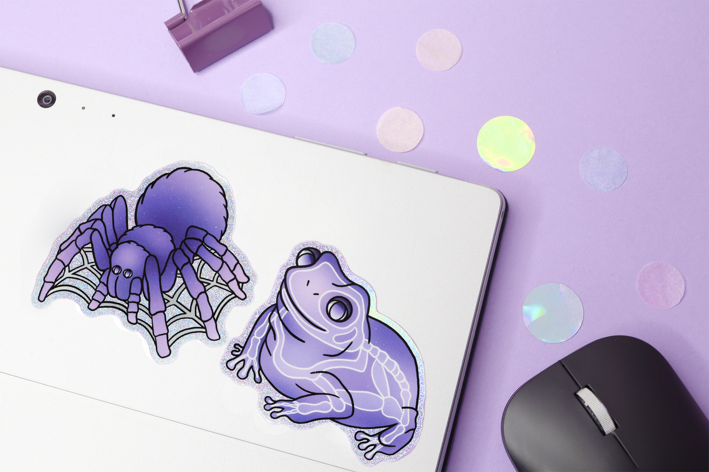 Spooky Animals Holographic Glitter Sticker Pack